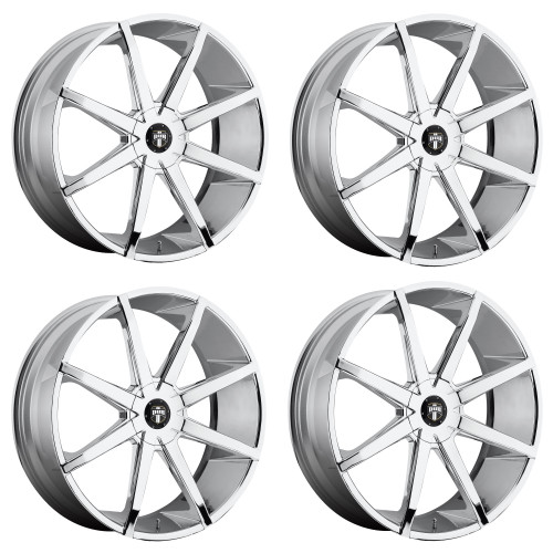 Set 4 22" DUB S201 Push 22x9.5 6x135 6x5.5 25mm Wheels Chrome Plated Rims