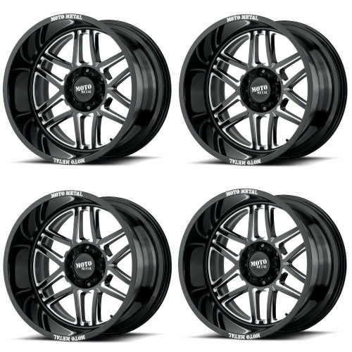 Set 4 Moto Metal MO992 Folsom 20x10 6x5.5 Gloss Black Milled Wheels 20" -18mm