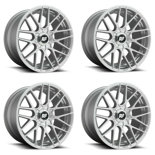 Set 4 18" Rotiform R140 Rse 18x9.5 5x4.5 5x120 Gloss Silver Wheels 35mm Rims
