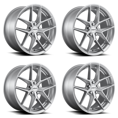 Set 4 Rotiform R133 FLG 19x8.5 5x112 Gloss Silver Wheels 19" 45mm Rims
