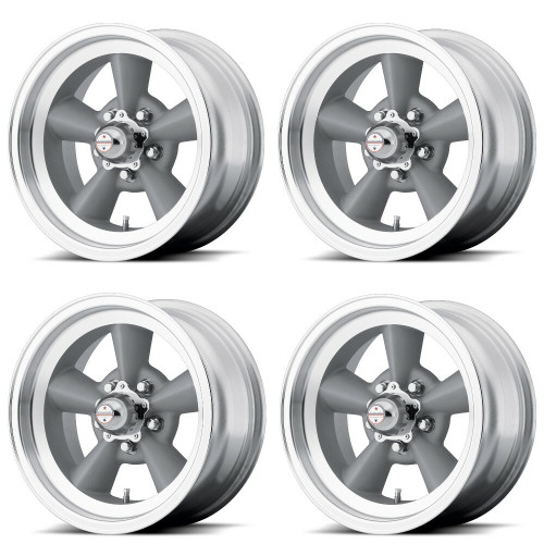 Set 4 American Racing Vintage VN309 TT O 15x5 5x4.75 Vintage Silver Wheels"