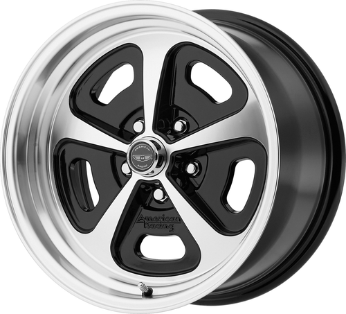 Set 4 American Racing Vintage VN501 500 Mono Cast 15x7 5x4.75 0mm Black Machine