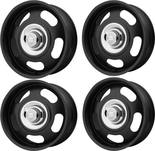 Set 4 American Racing Vintage VN506 20x9.5 5x4.75 5x5 Satin Black Wheels 20" 0mm