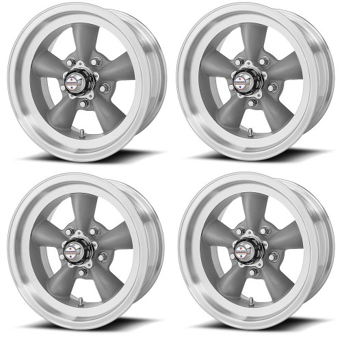 Set 4 American Racing VN105 Torq Thrust D 16x8 5x4.75 Gray Wheels 16" -12mm Rims