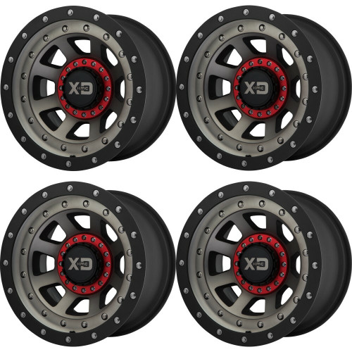Set 4 XD XD137 Fmj 20x10 8x6.5 Satin Black Dark Tint Wheels 20" -18mm Rims
