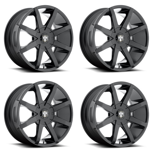 Set 4 DUB S110 Push 22x9.5 6x135 6x5.5 Gloss Black Wheels 22" 25mm Rims