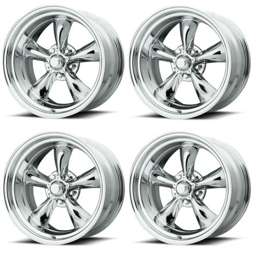 Set 4 American Racing VN615 Torq Thrust II 1 Pc 15x7 5x4.5 Chrome Wheels -6mm