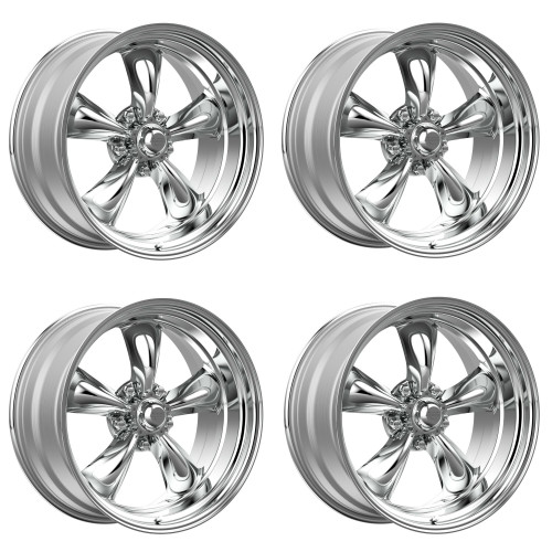 Set 4 American Racing VN515 Torq Thrust II 1 Pc 18x10 5x5 Polished Wheels 6mm