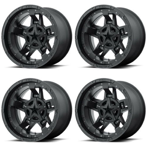 Set 4 XD 17" XD827 Rockstar III 17x9 5x4.5 5x5 Matte Black Wheels -12mm Rims
