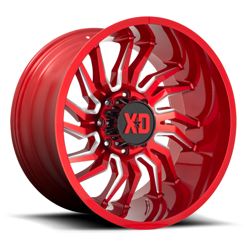 Set 4 XD XD858 Tension 22x10 8x6.5 Candy Red Milled Wheels 22" -18mm Rims