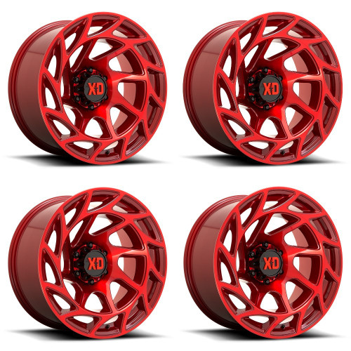 Set 4 XD XD860 Onslaught 20x9 8x170 Candy Red Wheels 20" 0mm Rims