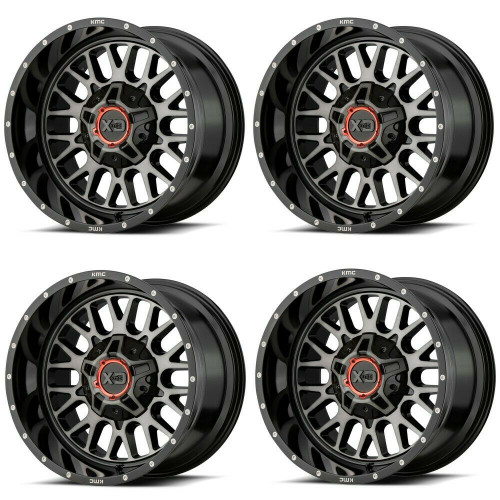 Set 4 20" XD XD842 Snare 20x9 6x135 6x5.5 Gloss Black Gray Tint Wheels 0mm Rims