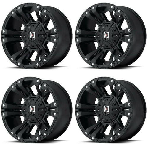 Set 4 XD XD822 Monster II 18x9 5x5.5 5x150 Matte Black Wheels 18" 18mm Rims