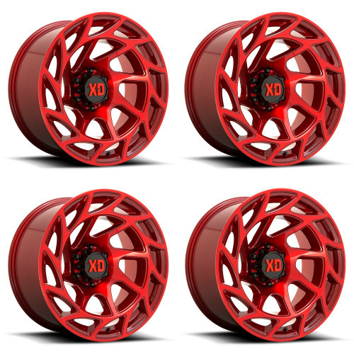 Set 4 XD XD860 Onslaught 20x9 6x5.5 Candy Red Wheels 20" 0mm Rims