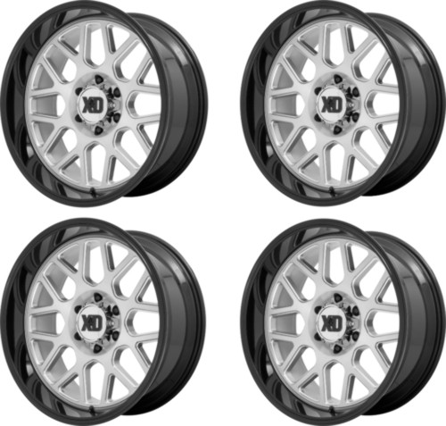 Set 4 XD XD849 Grenade 2 20x10 6x135 Brushed Milled Gloss Black Wheels 20" -18mm