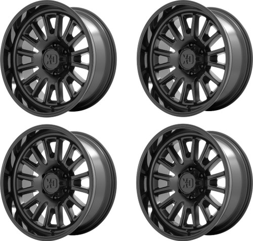 Set 4 XD XD864 Rover 22x10 5x5 Satin Black With Gloss Black Lip Wheels 22" -18mm