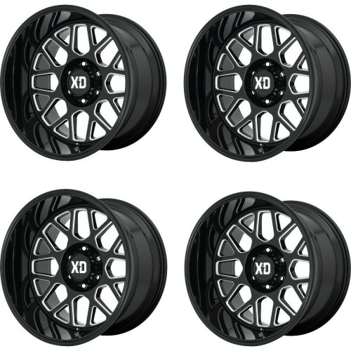 Set 4 XD XD849 Grenade 2 20x10 6x5.5 Gloss Black Milled Wheels 20" 12mm Rims Set 4 XD XD849 Grenade 2 20x10 6x5.5 Gloss Black Milled Wheels 20" 12mm Rims