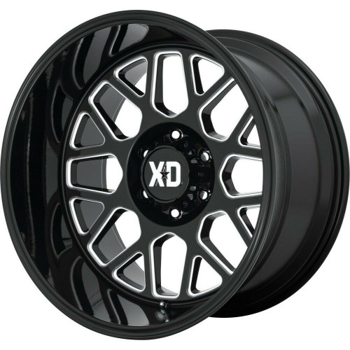 Set 4 XD XD849 Grenade 2 20x10 6x5.5 Gloss Black Milled Wheels 20" 12mm Rims