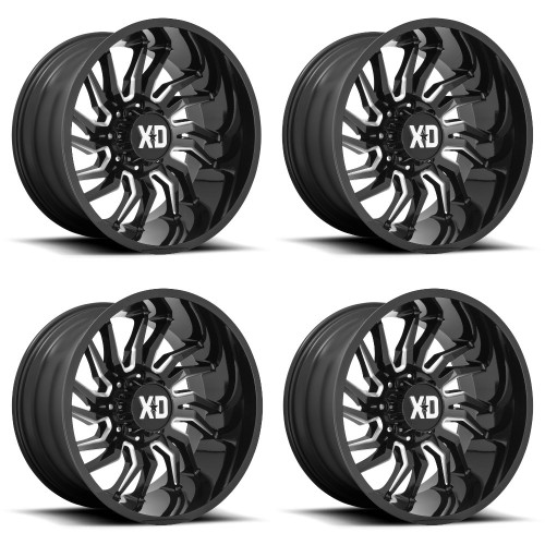 Set 4 XD XD858 Tension 20x10 5x5 Gloss Black Milled Wheels 20" -18mm Rims