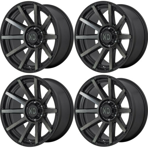 Set 4 XD XD847 Outbreak 22x10 8x170 Satin Black With Gray Tint Wheels 22" -18mm
