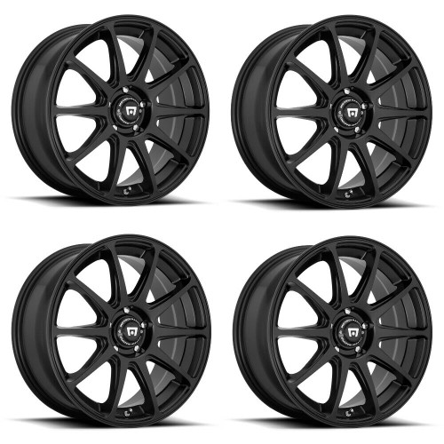 Set 4 Motegi MR127 CS10 18x8 5x4.5 Satin Black Wheels 18" 38mm Rims