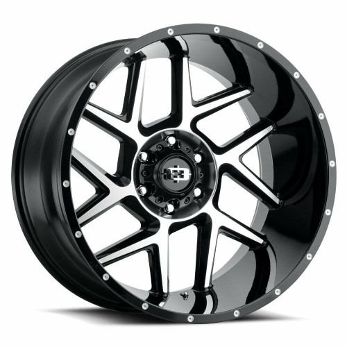 24" Vision Off-Road 360 Sliver Gloss Black Machined Face Wheel 24x12 5x5 -51mm