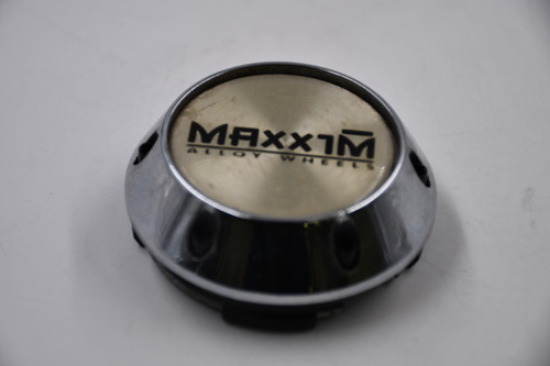 Maxxim Chrome, Black Lettering & cosmetic screws Wheel Center Cap Hub Cap C-097-1(BLK) 2.625" Maxxim Alloy Wheels Snap in