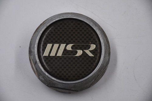 MSR Silver/ Checkered Insert/ Chrome Lettering Wheel Center Cap Hub Cap 3213(U) 2.5" MSR Snap in