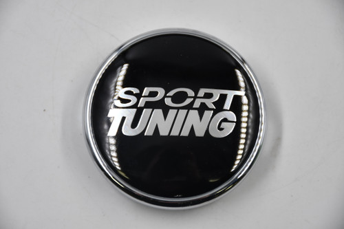 Sport Tuning Chrome/ Black/Chrome Lettering Wheel Center Cap Hub Cap PCE87-C 2.75" Sport Tuning Snap in