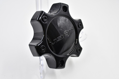 Vision 375 Warrior Gloss Black 6 Lug Wheel Center Cap C375GB-6C 6x5.5 6x135
