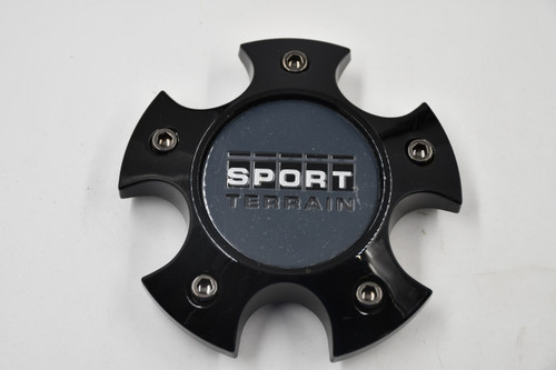 Sport Terrain Gloss Black/ Blue, Black, Silver Insert Wheel Center Cap Hub Cap TK-5HN(GB) 5.25" Sport Terrain 5 Lug Snap in