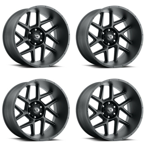 Set 4 24" Vision 360 Sliver Satin Black 24x12 Wheels 5x5.5 (5x139.7) -51mm Rims