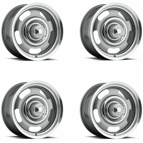Set 4 18" Vision American Muscle 55 Rally Gunmetal Machined 18x8.5 5x4.5 10mm