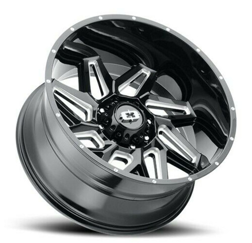 20" Vision Off-Road 361 Spyder Gloss Black Milled Spoke Wheel 20x10 8x6.5 -25mm
