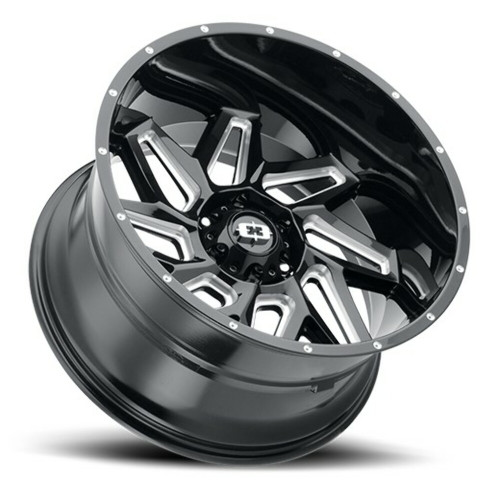 20" Vision Off-Road 361 Spyder Gloss Black Milled Spoke Wheel 20x12 6x135 -51mm
