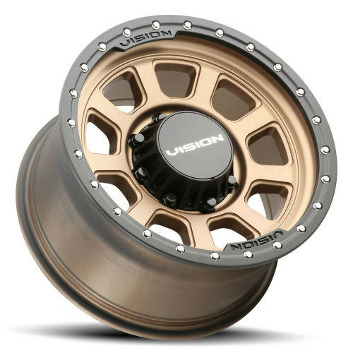 17" Vision Off-Road 350 Ojos Bronze Wheel 17x9 5x5 For Jeep Lifted Rim -12mm