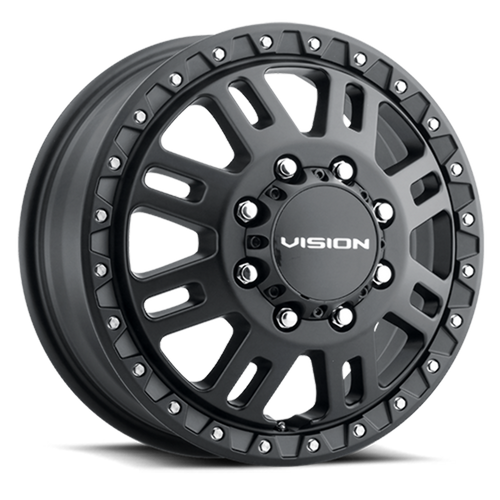 17" Vision HD 408 Manx 2 Dually Satin Black Front Wheel 17x6.5 8x210 Rim 121.35mm