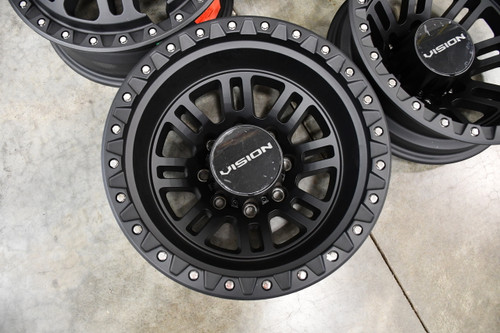 17" Vision HD 408 Manx 2 Dually Satin Black Front Wheel 17x6.5 8x210 121.35mm