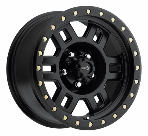 17" Vision 398 Manx Competition Beadlock Gloss Black 17x8.5 Wheel 6x6.5 (6x165.1) -15mm Rim