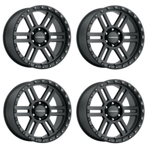Set 4 20" Vision Off-Road 354 Manx 2 Satin Black Wheels 20x9 8x6.5 12mm Rims