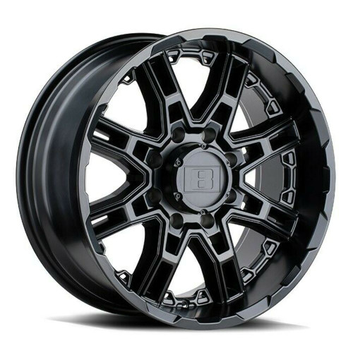 Level 8 Slingshot 16x8.5 6x135 Matte Black Wheel 16" -10mm Truck Rim