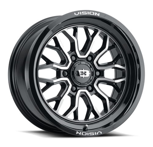 20" Vision Off-Road 402 Riot Gloss Black Machined Face Wheel 20x9 5x5.5 Rim 12mm