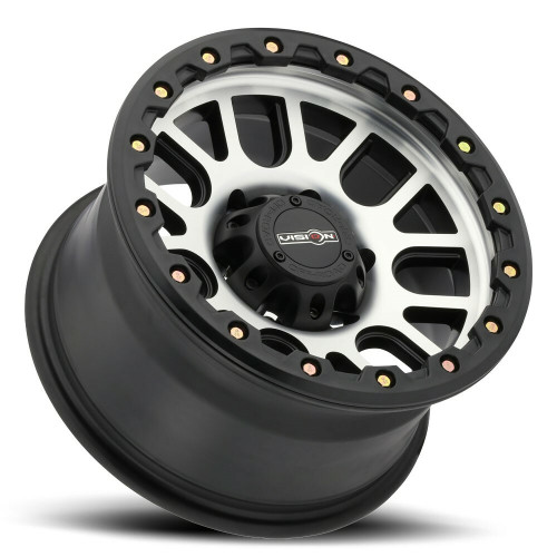 17" Vision 111 Nemesis Matte Black Machined Face 17x9 Wheel 6x5.5 (6x139.7) -12mm Rim