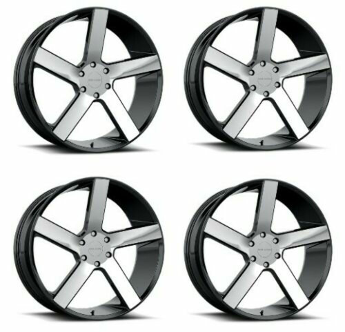 Set 4 22" Vision Street 472 Switchback Black Machined Wheels 22x9.5 6x5.5 30mm