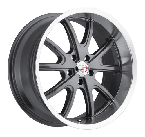 18" Vision Muscle 143 Torque Gunmetal Machined Lip Wheel 18x8.5 5x4.75 Rim -6mm