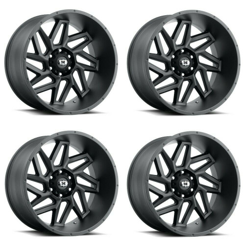 Set 4 22" Vision Off-Road 361 Spyder Satin Black Wheels 22x14 6x5.5 -76mm Rims