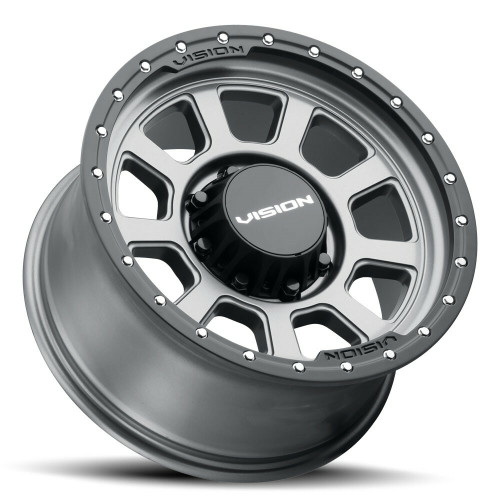 17" Vision Off-Road 350 Ojos Satin Grey Wheel 17x9 8x170 For Ford Truck Rim 12mm