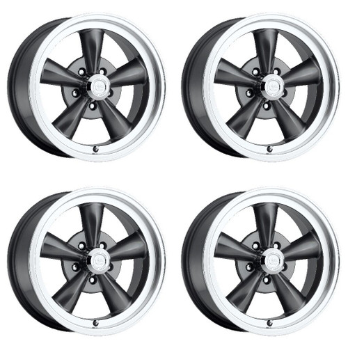 Set 4 15" Vision 141 Legend 5 Gunmetal Machined Lip 15x7 Wheels 5x4.5 (5x114.3) 6mm Rims