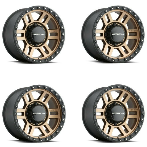 Set 4 18" Vision Off-Road 354 Manx 2 Bronze Wheels 18x9 6x5.5 Truck Rims 12mm