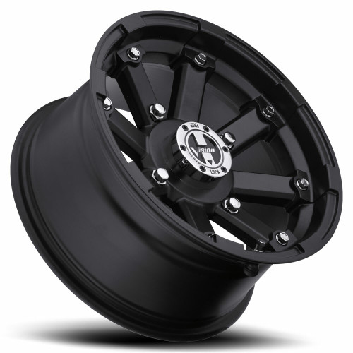 12" Vision ATV 393 Lockout Matte Black Wheel 12x8 4x4 (4x101.6) Rim -10.2mm